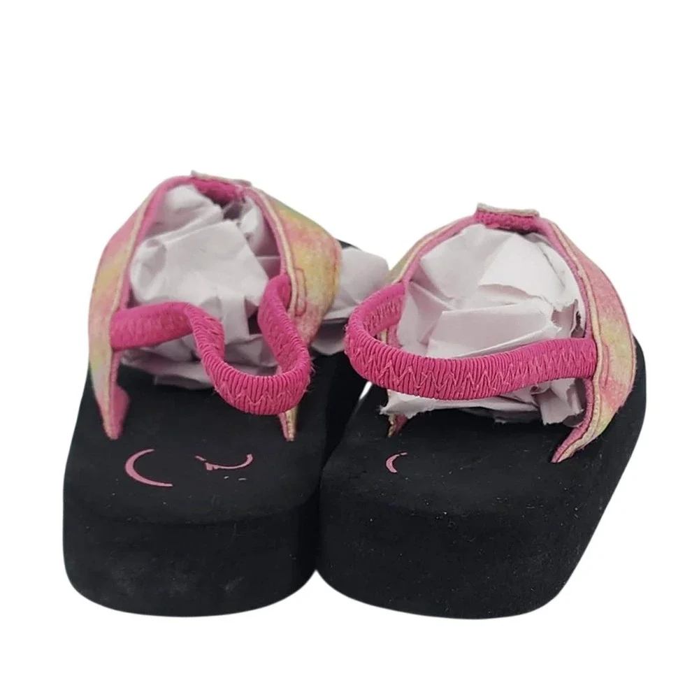Wonder Nation Toddler Girls Pink Glitter Ombre Flip Flop with Backstrap Size 5-6